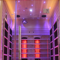 Petite taille, sauna infrarouge en bois de pruche de luxe pour une personne, intérieur