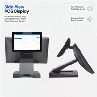 Fábrica de Sistemas POS OEM/ODM, Caja Registradora POS Plegable con Pantalla Táctil de 15.6''+10.1'', Máquina POS con MOQ Bajo para Restaurantes