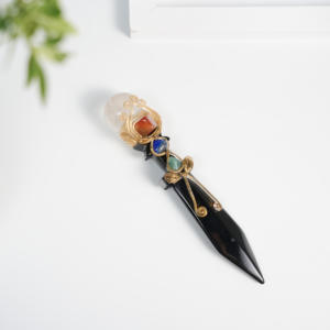 Natürliche spirituelle Behandlung Kristall dolch Kristall magie Zepter Schnitz messer Modell für Neujahrs geschenk - Product Image 2