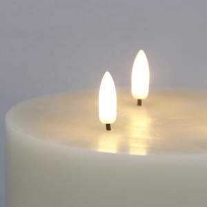 Lilin parafin ekstra besar kustom 3 sumbu baterai besar pilar LED tanpa api dengan lilin 3D nyata api - Product Image 6