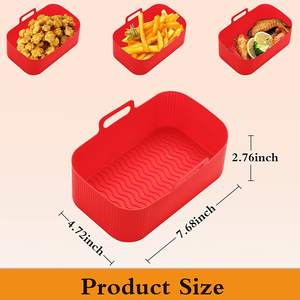 Pack de 2 pièces réutilisables, panier de friteuse à Air rectangulaire, doublures de Pot en Silicone pour four <span class=keywords><strong>Ninja</strong></span> <span class=keywords><strong>Foodi</strong></span> micro-ondes, <span class=keywords><strong>accessoires</strong></span> Logo personnalisé 50 pièces - Product Image 2