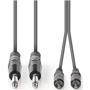 <b>Stereo</b> Audio <b>Cable</b> 2x 6.35mm Male To 2x RCA Male 1.5m - Product Image 3