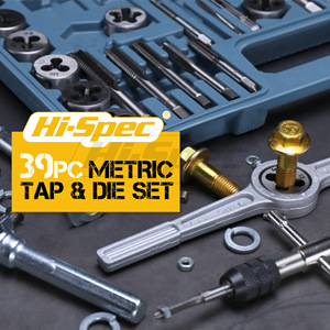 Metric <b>Tap</b> And Die Set 39 Piece M3 To M12 With <b>Handles</b> For Metal Threading - Product Image 2