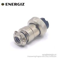 Conector Circular Hembra de 2 Pines GX16 de 16 mm de EnerGiz Electronics, Enchufe de Cable EG-GX16-A-2-S para Soldar, para Diversas Aplicaciones