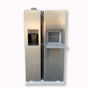 Réfrigérateur double porte en acier inoxydable avec machine à glaçons entièrement automatique, bar à boissons et purificateur d'eau intégré - Product Image 2