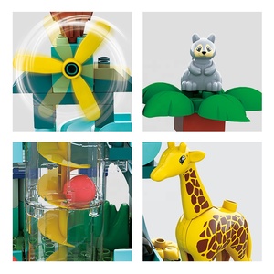 Ensemble de blocs de construction <span class=keywords><strong>pour</strong></span> animaux en marbre DIY, 83 pièces, jouets de piste de course, jouets éducatifs de construction avec ascenseur en spirale - Product Image 4