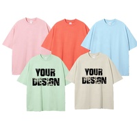Camisetas de Gran Tamaño, Tejidas, 100% Algodón de Alta Calidad, con Impresión por Descarga y Bordado Personalizado