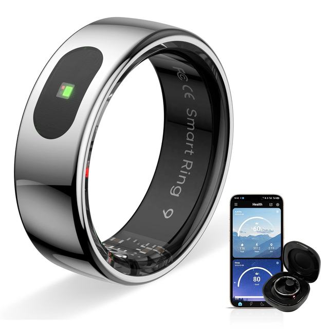Hot Selling R08 Smart Ring with Touch Screen, Body Temperature, Heart Rate, Blood Oxygen Health Tracker, Smart Ring