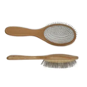थोक अनुकूलित प्रसंस्करण लकड़ी के बाल ब्रश ठोस लकड़ी हार्ड धातु पिन चप्पू बाल Straightener कंघी