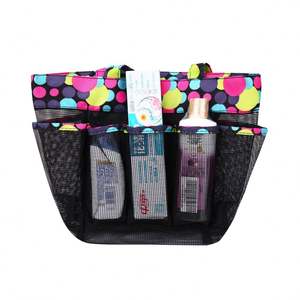 Bolsa de Playa de Moda, Bolsas de Malla con Múltiples Bolsillos, Organizador de Artículos de Tocador y Baño con 8 Compartimentos de Almacenamiento - Product Image 5