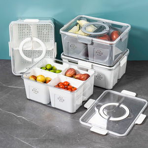OT ALE egetables Fresh onontainers con Divider eefrigerator Storage Xes oples & bins rrganizer ruruit tortorage ontainers con mango - Product Image 1