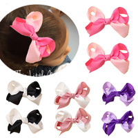 Barrettes à cheveux en ruban gros-grain bicolore, mini nœuds pour bébés filles, accessoires pour cheveux d'enfants