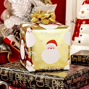 Christmas cute black and gold double-sided Santa Claus <b>pattern</b> aluminum-coated <b>paper</b> gift wrapping <b>paper</b> - Product Image 2