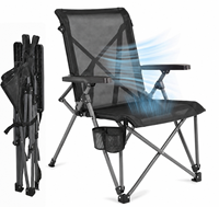 Chaise de camping pliante NBT Outdoor entièrement en maille respirante à dossier haut, portable, type X, pour pelouse et plage
