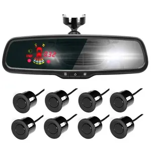 Monitor para espelho de estacionamento, fonte de fábrica, 4.3 ", espelho de emagrecimento automático, com sensor de estacionamento, 8 sensores de radar display