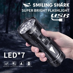 ไฟฉายแบบชาร์จไฟได้ LED ชาร์จ USB สำหรับตั้งแคมป์กลางแจ้ง ผิวด้าน โฟกัสคงที่ ความสว่างสูง - Product Image 3
