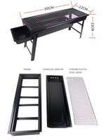 Barbecue pliable en acier inoxydable de type charbon de bois, gril à charbon chaudement recommandé
