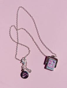 Collana con Carta dei Tarocchi Sole Luna Rettangolare Smaltata su Entrambi i Lati per Donne - Product Image 6