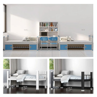Lit simple en métal marron 2 pièces de haute qualité sans vis Design moderne enduit de poudre pour une utilisation en hôtel Twin Queen King Sizes disponibles