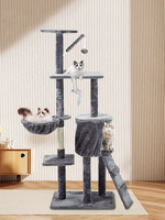 Arbre à chat Pawise, nouveau design, en bois naturel et sisal, grande structure d'escalade, du sol au plafond, tour à gratter pour chat en bois