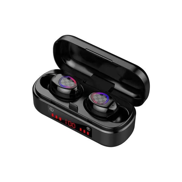 V7 Earphone 5.0 Wireless touch Headphones TWS Sports Waterproof Headset Earbuds LED Digital Ear Phone with Mic earphones