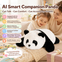Peluche Panda IA Intelligente - Jouet Éducatif Interactif avec Musique/Vocalisation pour Enfants, Wi-Fi 4G, Fibre de Polyester, Effet Vison