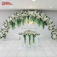 Arche florale rose vif 2M*2M Arche de fleurs artificielle en forme de cœur pour une proposition romantique Décoration de fond