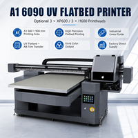 Nueva Impresora UV Plana A1 6090 de 600x900mm con 3 Cabezales de Impresión XP600 I1600, Tinta UV CMYK Blanca y Barniz para Acrílico, Vidrio, Metal y Madera