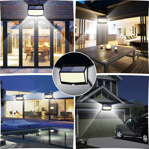 Lámparas Solares de Pared con Sensor de Movimiento para Exteriores, 468 LED, IP65, 3 Modos, Resistentes al Agua, para Jardín, Patio, Balcón - Product Image 2