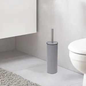 Neue moderne Toiletten bürste und Halter aus Edelstahl mit TPR-Bürste