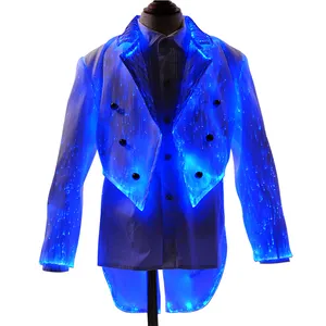 2019 Nieuwe collectie fashion led light up glasvezel stof kids kinderen white wedding suit boby jongen tuxedo suits