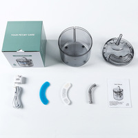Fontaine à eau pour animaux de compagnie en plastique durable intelligente 2L, distributeur automatique d'eau pour chat et chien, filtration par circulation, anti-fuite, silencieux, USB