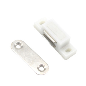 Mini loquet magnétique pour porte d'armoire, 28mm, en plastique blanc, loquet magnétique haute résistance pour utilisation sur porte en verre - Product Image 1