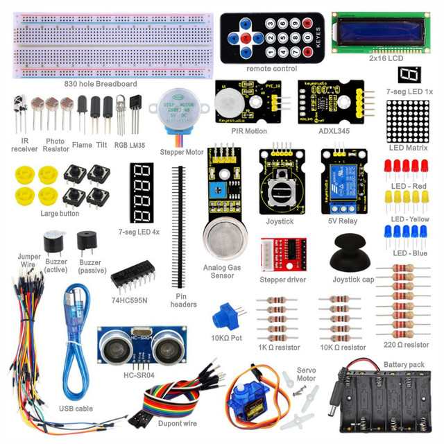 Keyestudio Advanced Electronics Programming Educational Kit Oem Sensor Starter Learning Kit Without Board for Arduino