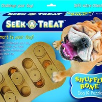 Mainan Anjing Kayu Ramah Lingkungan Interaktif Merek Tpet, Puzzle Feeder Model Tulang 5cm, Alat Latih Menggigit, Mangkuk Camilan, Bahan PET