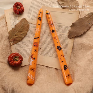 Yüksek Kaliteli Dekoratif 25cm Uzun Duman Çıkarmayan Parafin Mum Uzun Saplı Cadılar Bayramı Mumu - Product Image 4