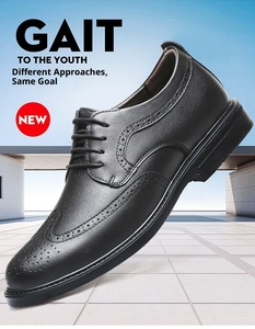 Zapatos Casuales de PU para Hombre, con Suela Gruesa y Elevación Invisible de 8 cm, Estilo Brogue Tallado, para Negocios, Bodas, con Suela de Goma - Product Image 6