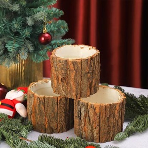 <span class=keywords><strong>Maceta</strong></span> Impermeable de Diseño Personalizado con Aspecto de Corteza de Árbol para Plantas Verdes y Flores Navideñas - Product Image 1