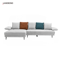 Canapé d'angle modulable de luxe en tissu surdimensionné 3 places en forme de L pour appartement et hôtel, design moderne, fixe