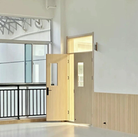 Porte de sécurité double battant en acier sur mesure pour écoles et bureaux avec fenêtre d'observation, isolation phonique 65 dB, projet OEM ODM