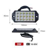 Mini Lámpara LED Cuadrada de 18W, 10-80V DC, Resistente al Agua, para Trabajo Pesado, Construcción, Vehículos Todoterreno