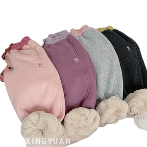Tongxingyuan Girls Winter Fleece <b>Lined</b> Thickened Casual <b>Pants</b> Solid Color Knitted Cotton Warm <b>Pants</b> - Product Image 5
