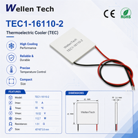 Modul Termoelektrik Pendingin Udara TEC1-16110 45x45x3.8 mm 19.52 V 112.7 W untuk Stabilisasi Suhu Kabinet Elektronik