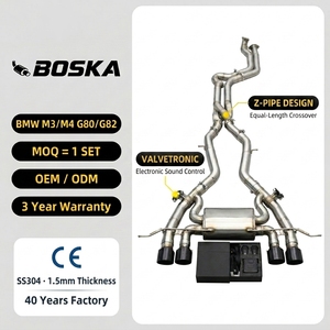 Échappement arrière Boska en acier inoxydable Valvetronic pour BMW M3M4 G80 G82 S58 3.0T 2021-2026, tuyau en Z à longueur égale, embout en carbone intelligent - Product Image 1