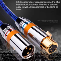 Câble XLR tressé OFC haute pureté mâle-femelle, cordon audio équilibré HIFI pour microphone et table de mixage de studio