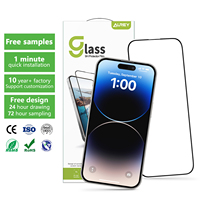 Protecteur d'écran en verre pour téléphone portable Aurey 2.5D 9h HD anti-choc, anti-explosion, anti-reflet pour iPhone 15 14 16 Pro Max