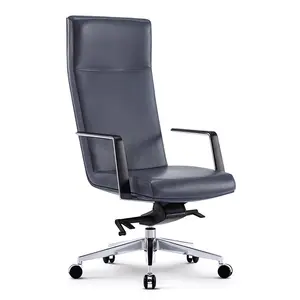 Executive Chair Moder 360-Grad-Rollen Drehbarer Bürostuhl aus hochwertigem Leder mit hoher Rückenlehne Bürostuhl aus echtem Leder