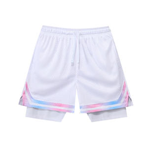 Pantalones cortos sueltos de poliéster con logotipo personalizado en blanco para hombre, deportes, correr, deporte, playa, baloncesto - Product Image 2