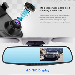 Junsun — caméra de tableau de bord hd 1080p, dashcam, double objectif, enregistreur vidéo pour voiture, 4.3 pouces, écran miroir, 140 degrés, livraison directe - Product Image 3