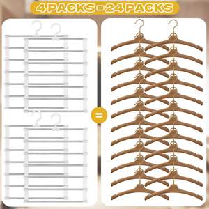 Porte-pantalons en gros à 4/6/8 niveaux, organisateur de placard pour pantalons, en acier inoxydable - Product Image 6